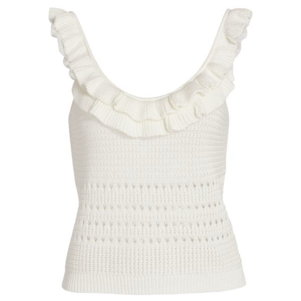 7 For All Mankind Crochet Ruffle Tank Top